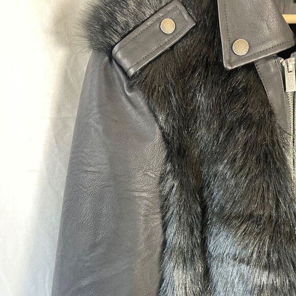 RACHEL Rachel Roy Milana Faux Leather/Faux Fur Plus Sz Moto Jacket Sz 2X - Picture 5 of 14